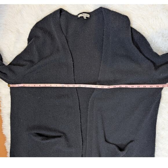 Madewell Black Alpaca Merino Wool Blend Open Front Cardigan Sweater XL - Picture 7 of 16